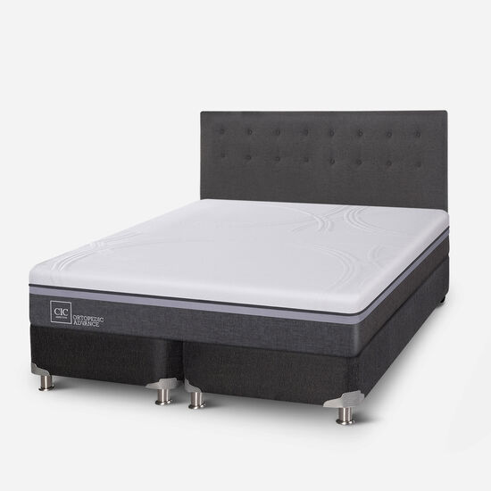 Box Spring King Ortopedic Advance 5 Zonas + Respaldo Éufrates