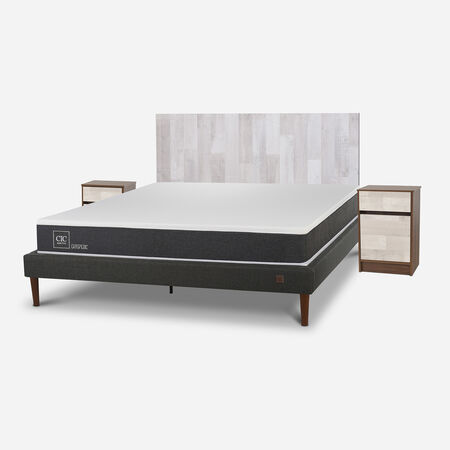 Cama Europea Curve 2 Plazas Ortopedic + Set Legno