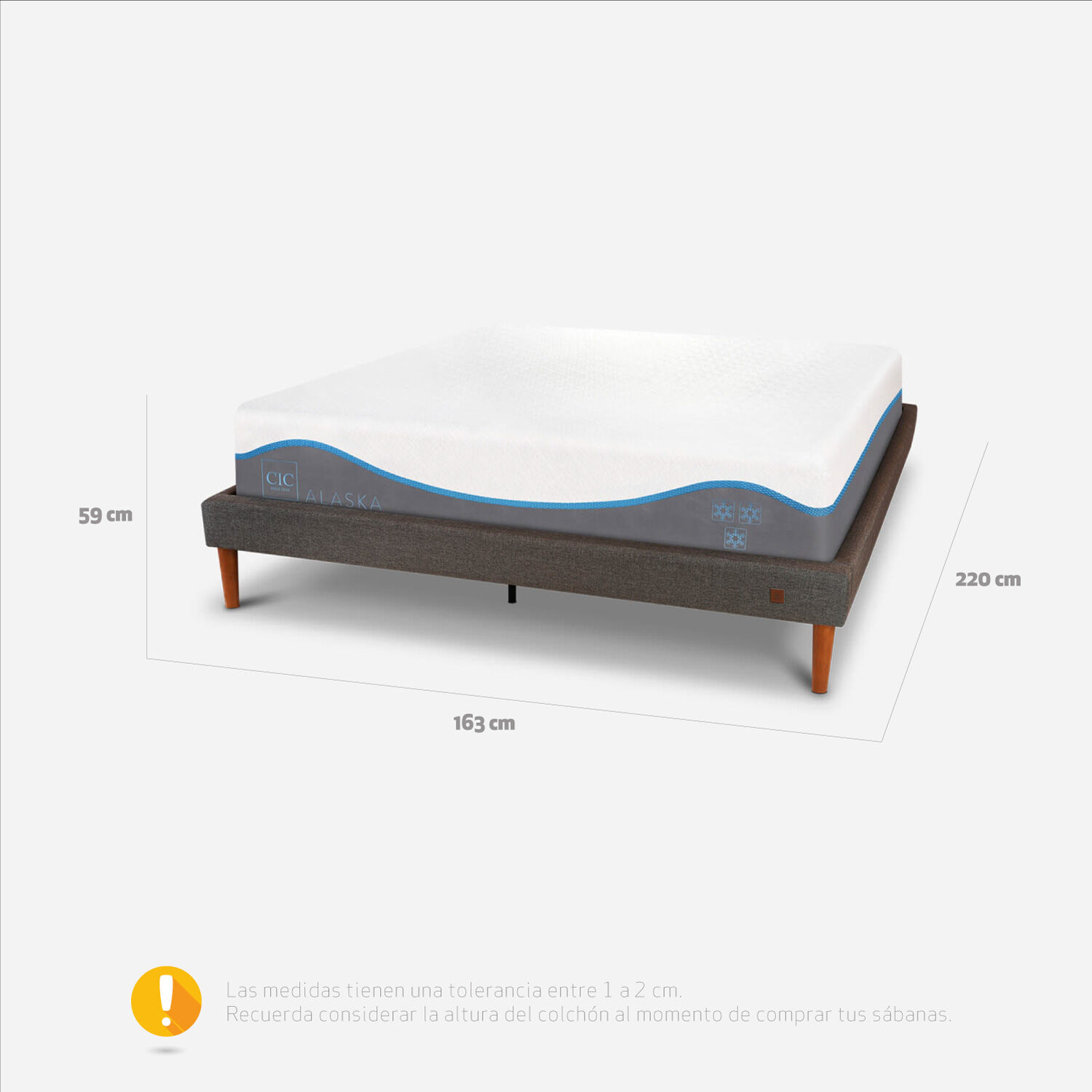 Cama Europea Curve 2 Plazas Alaska