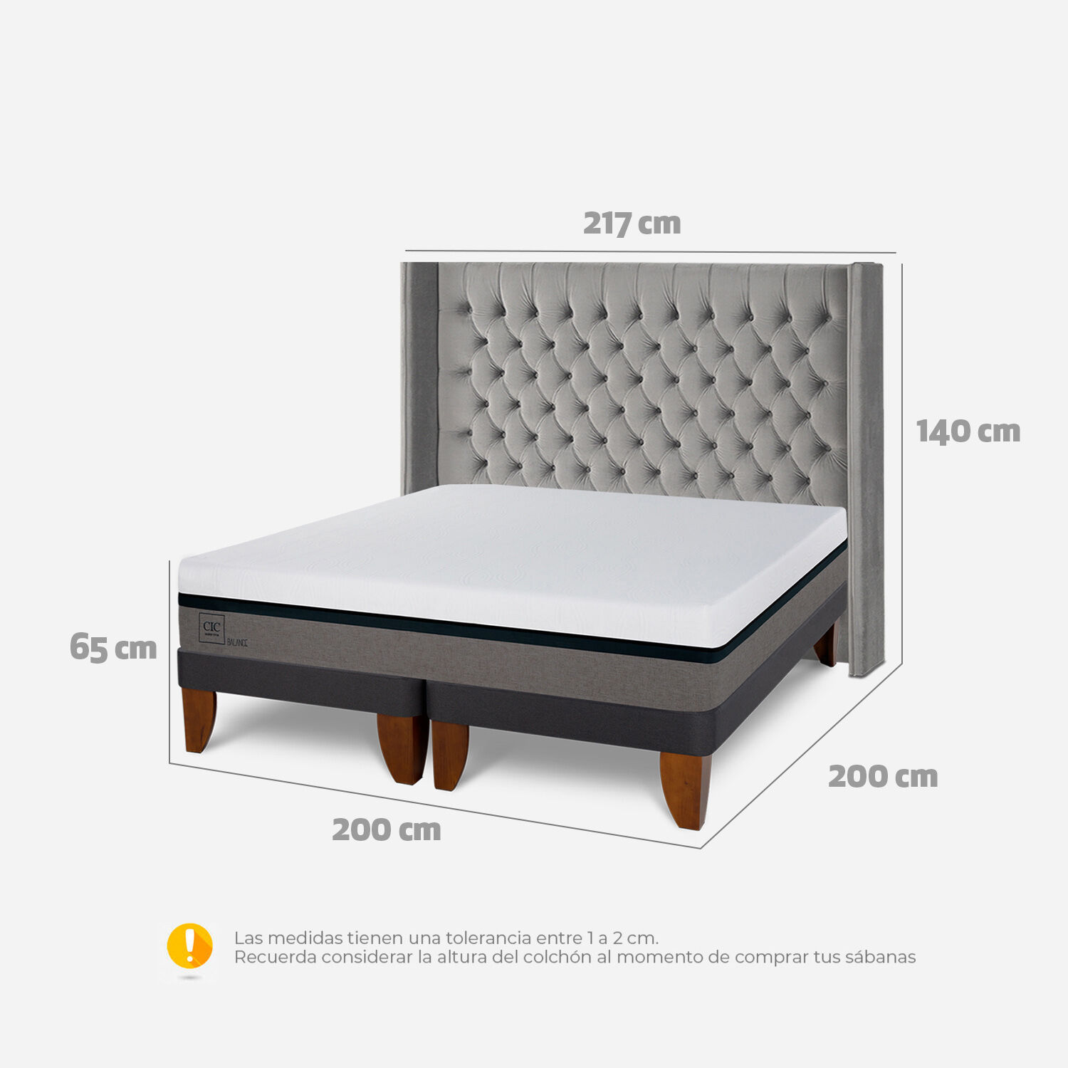 Cama Europea Super King Balance Respaldo Sesia