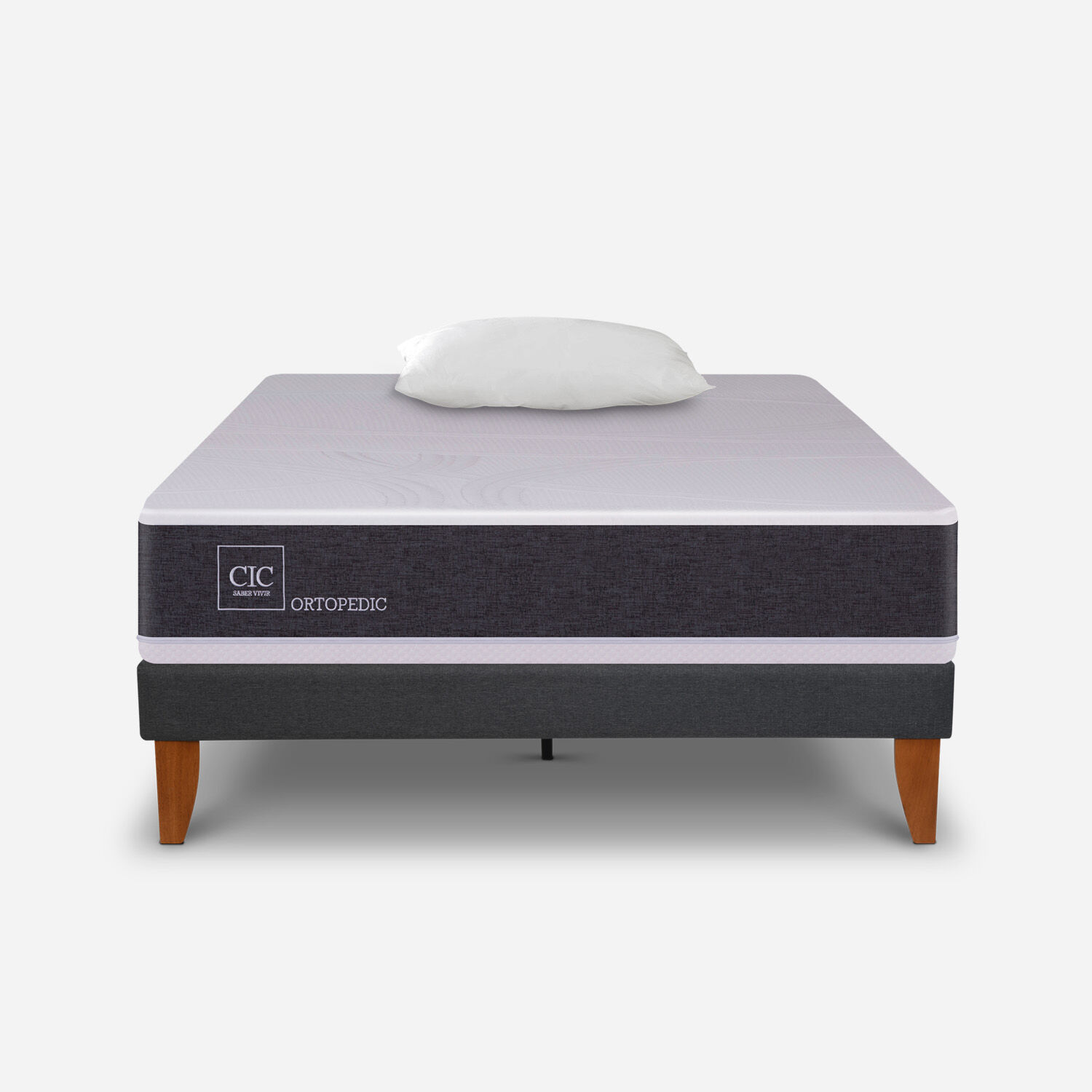 Cama Europea Curve 1,5 Plazas Ortopedic + Almohada Viscoel&aacute;stica