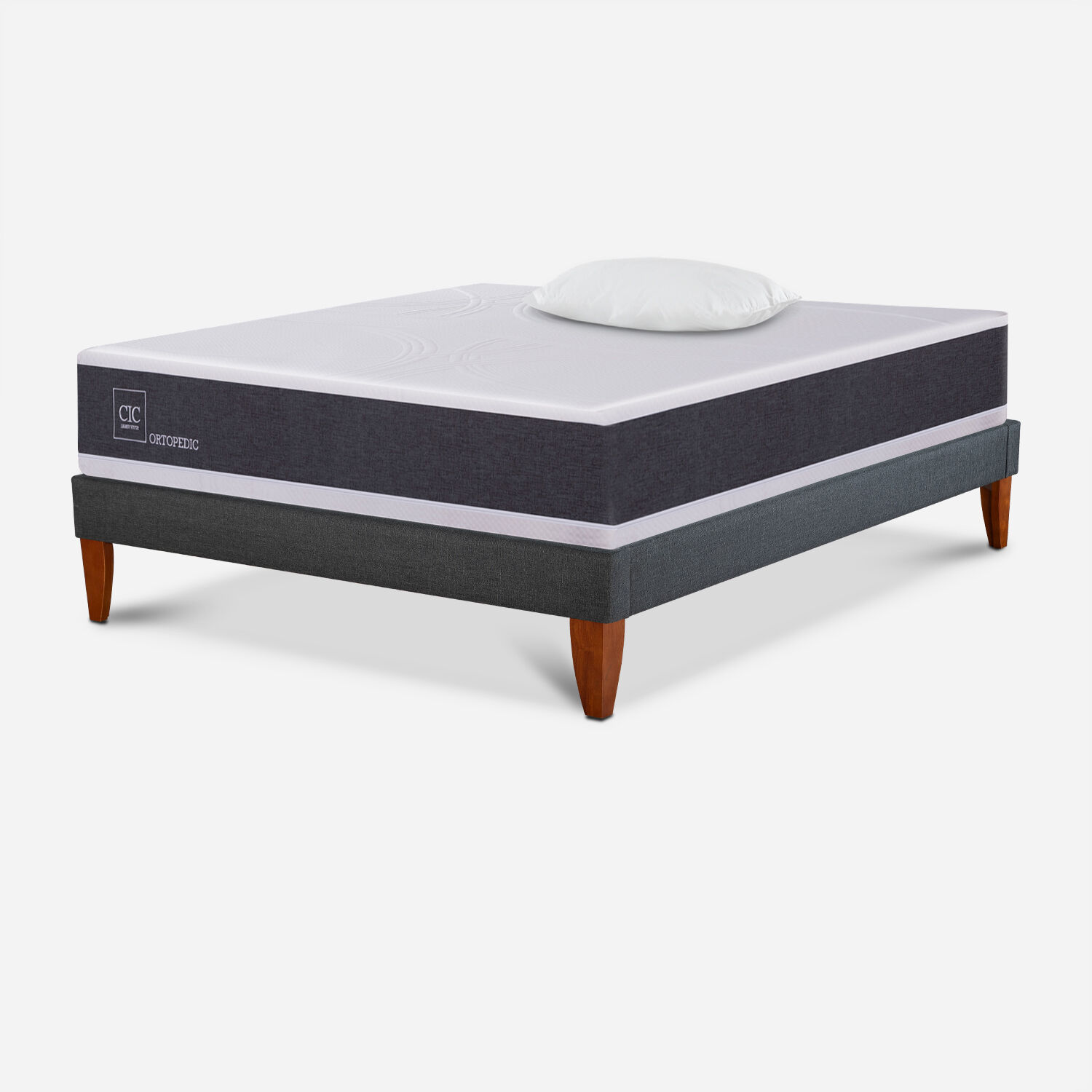 Cama Europea Box 1,5 Plazas Ortopedic + Almohada