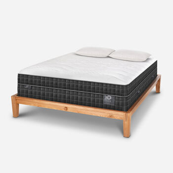 Cama Oak 2 Plazas Lux + Almohadas Pluma