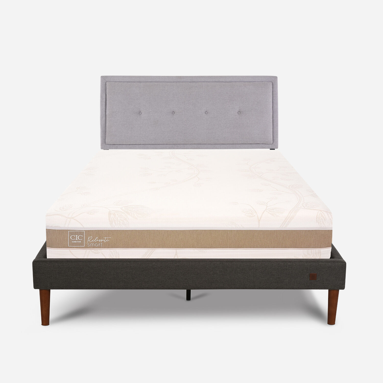 Cama Europea Curve 2 Plazas Rilassati Infinity + Respaldo Ganges