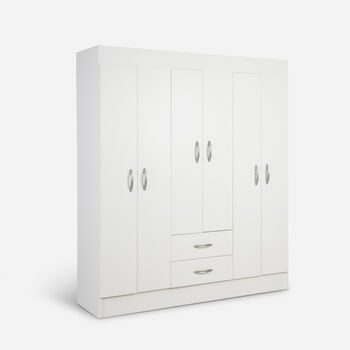 Cl&oacute;set 6 Puertas 2 Cajones Trancura Blanco