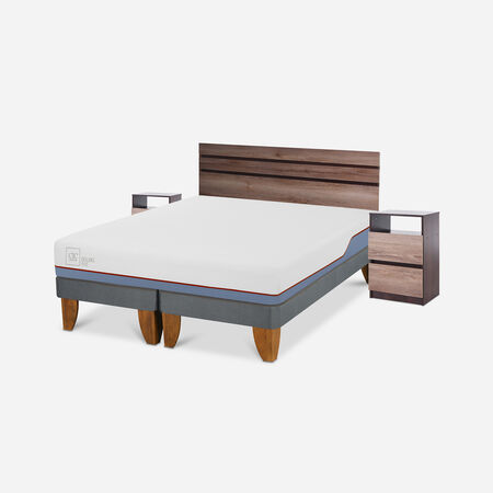 Cama Europea 2 Plazas Excellence Plus Base Dividida + Set Ares