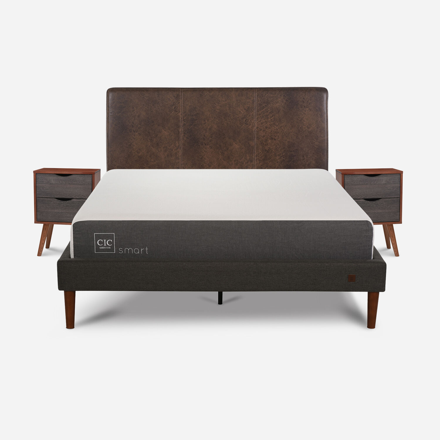 Cama Europea Curve 2 Plazas Smart + Set Baker