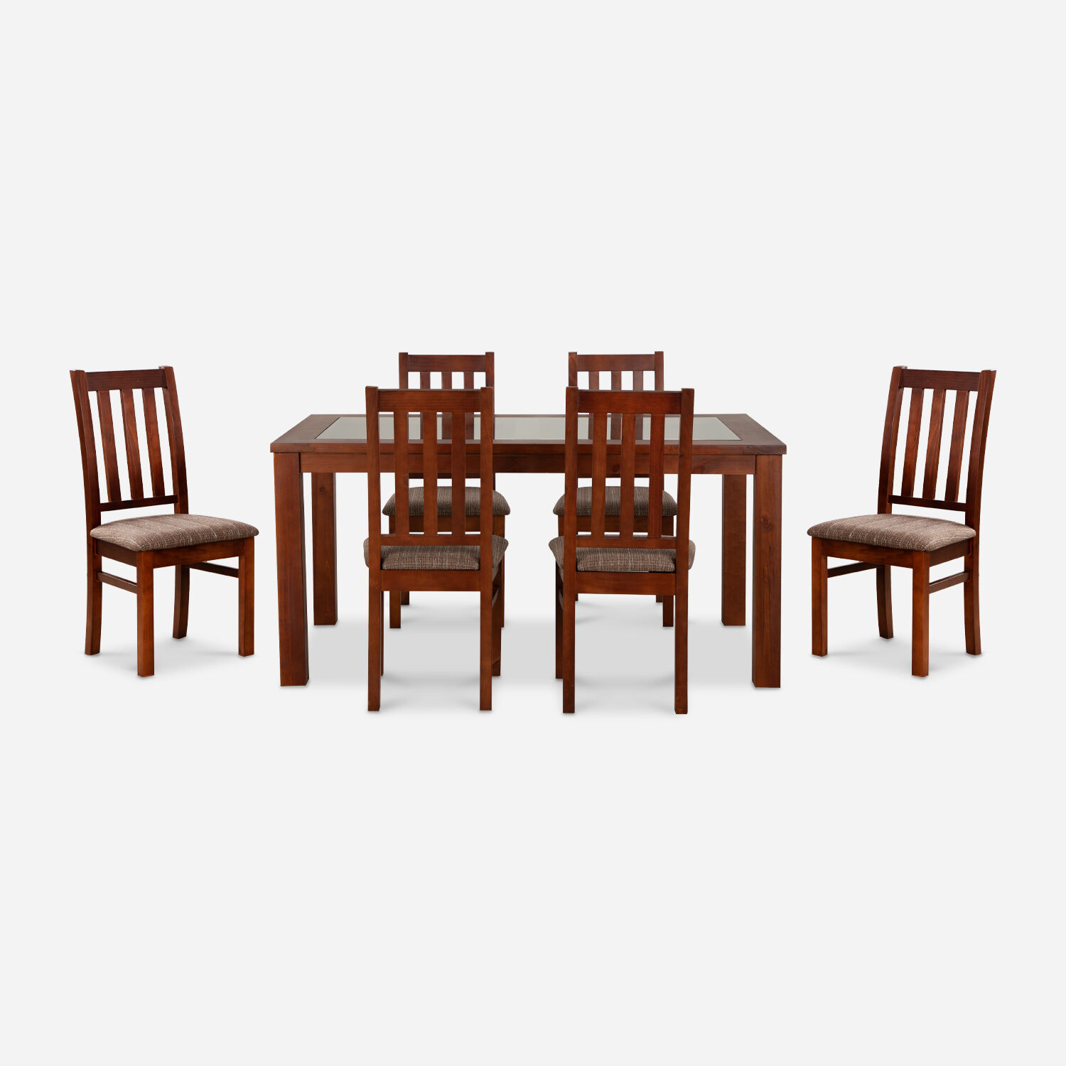 Comedor de Vidrio 6 Sillas &Ntilde;uble Caramelo