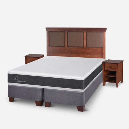 Box Spring King Ortopedic + Set Torino Caramel
