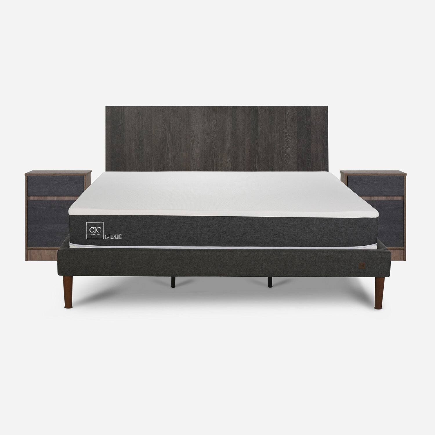 Cama Europea Curve King Ortopedic + Set Espresso