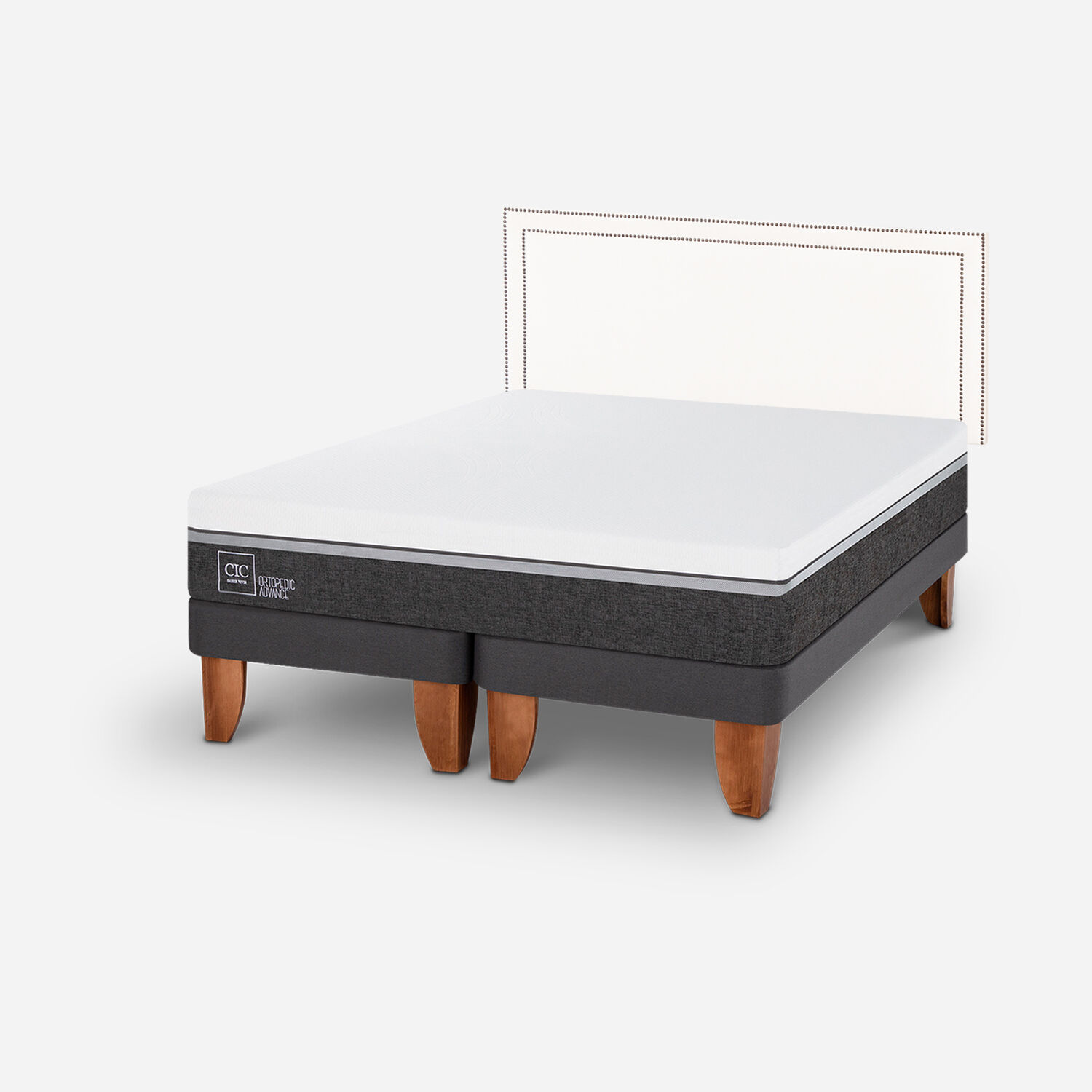 Cama Europea 2 Plazas Ortopedic Advance Base Dividida + Respaldo Danubio