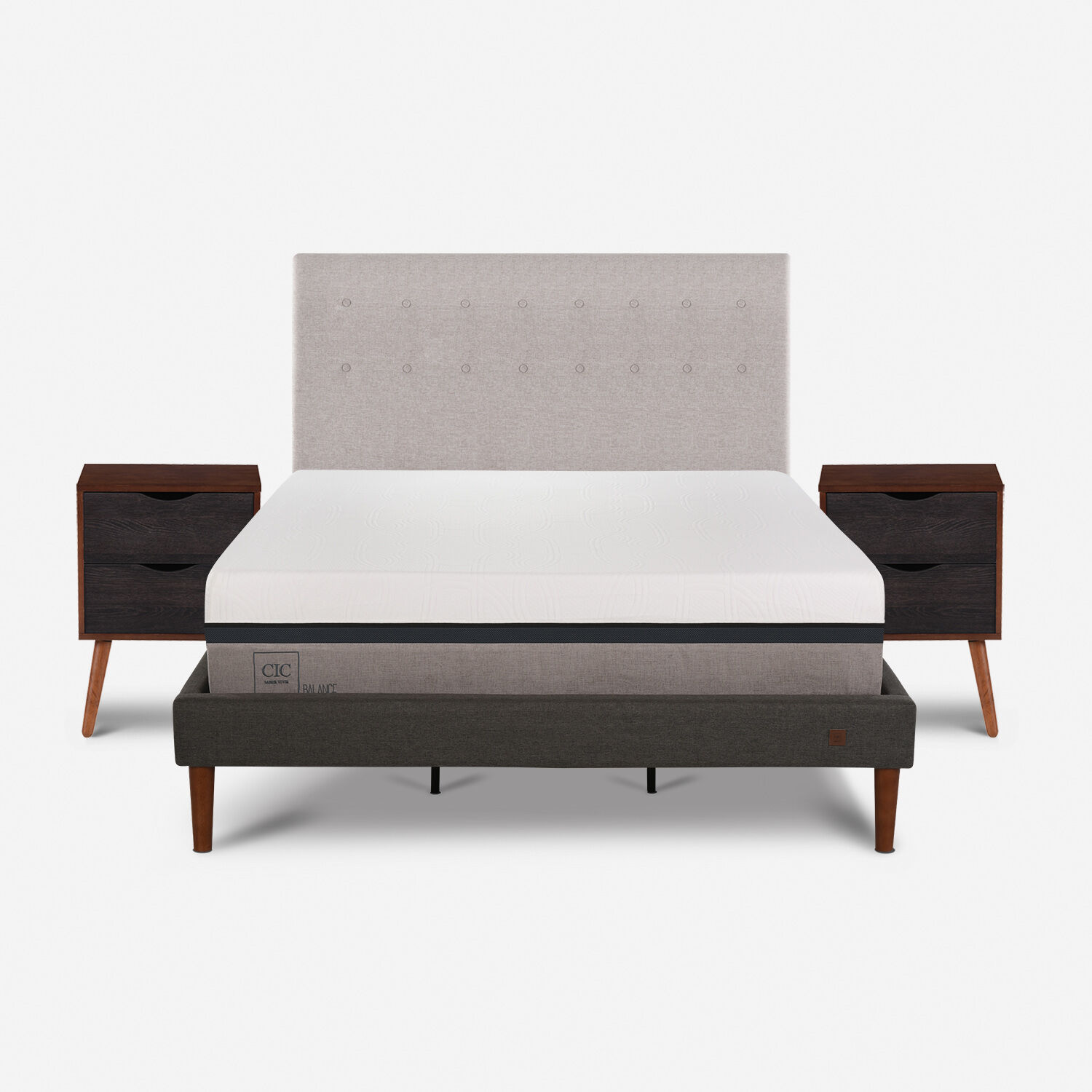 Cama Europea Curve King Balance + Set Tigris