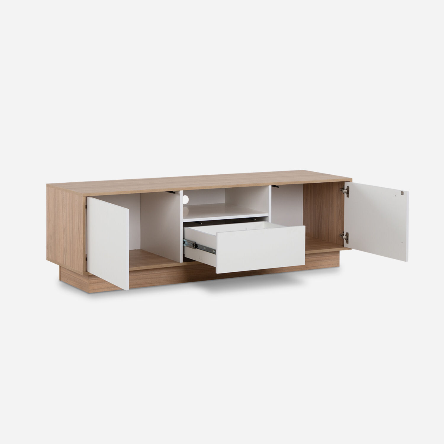 Rack Tv 70" 2 Puertas 1 Cajón Olmo Blanco