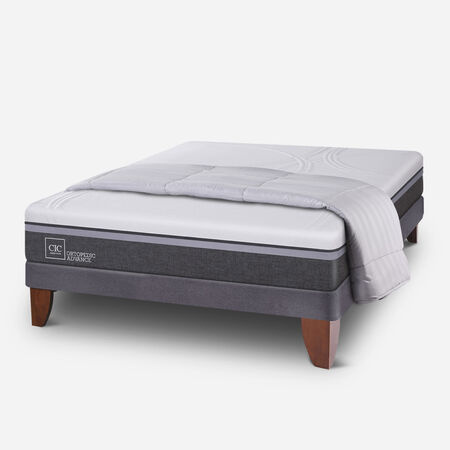 Cama Europea 2 Plazas Ortopedic Advance Base Normal + Plum&oacute;n
