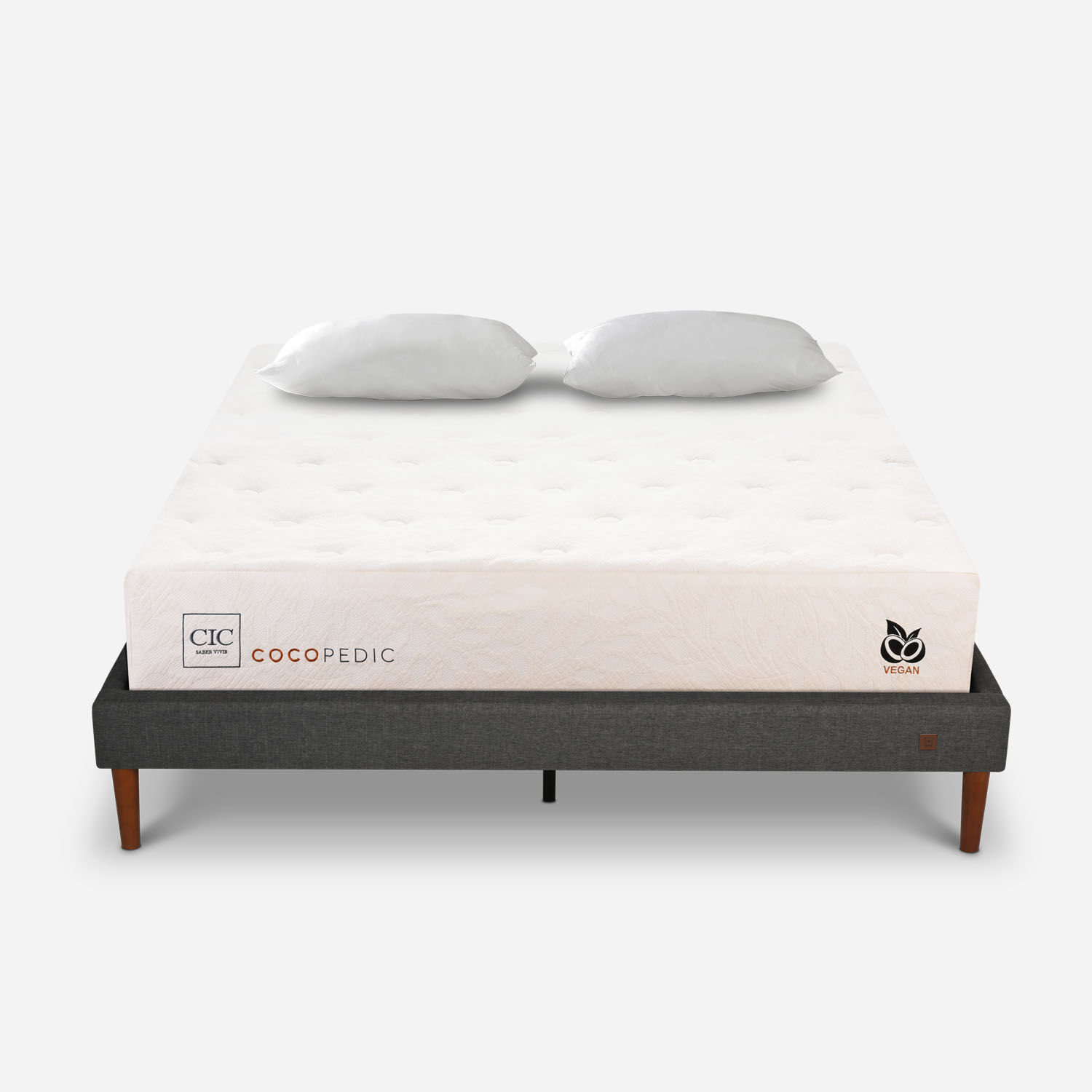 Cama Europea Curve 2 Plazas Cocopedic + Almohadas Viscoel&aacute;sticas