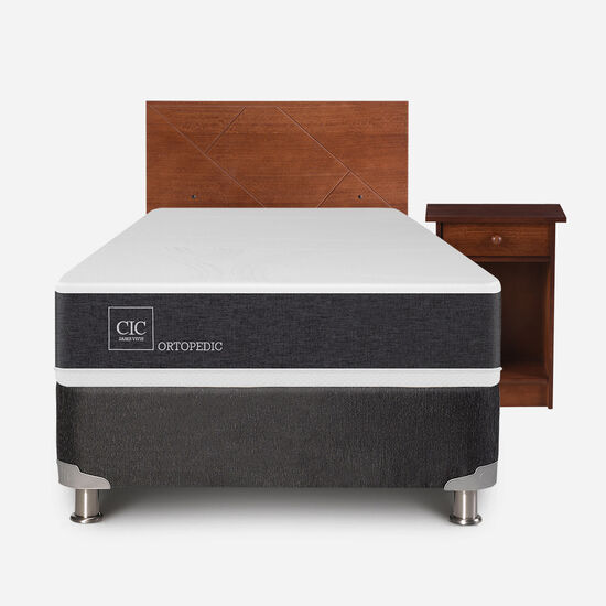 Box Spring 1.5 Plazas Ortopedic 5 Zonas + Set Villarrica