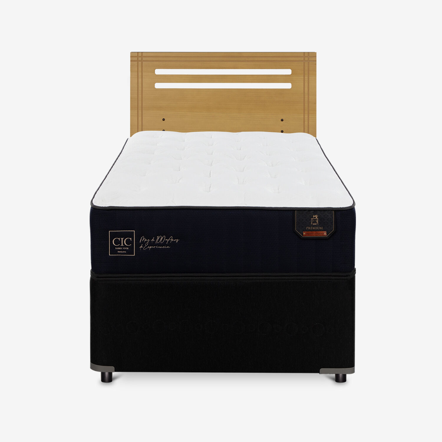 Cama Nido Diván Premium + Respaldo Múnich Mostaza