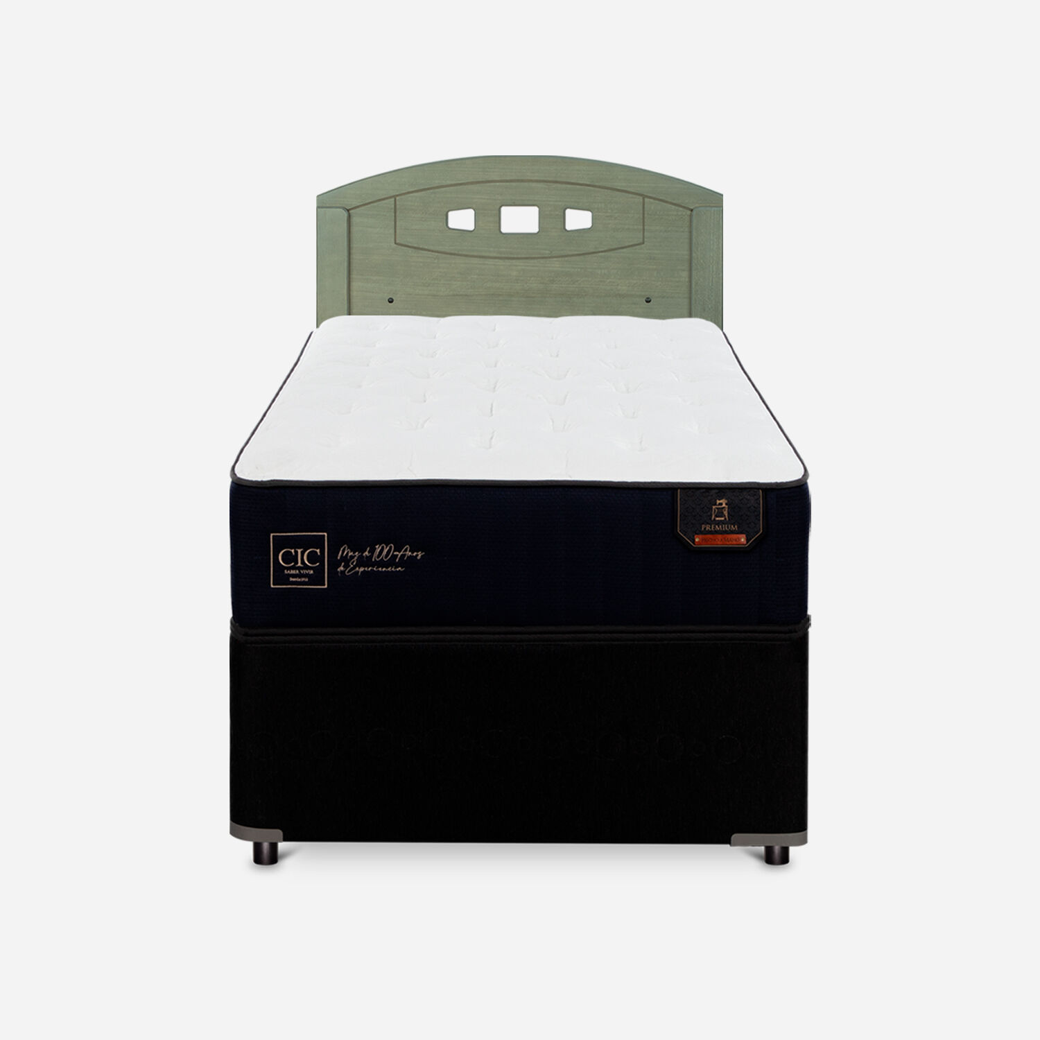 Cama Nido Div&aacute;n Premium + Respaldo Gales Olivo