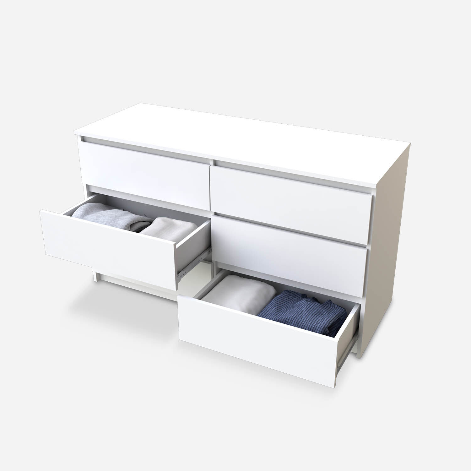 C&oacute;moda 6 Cajones N&oacute;rdica Blanca