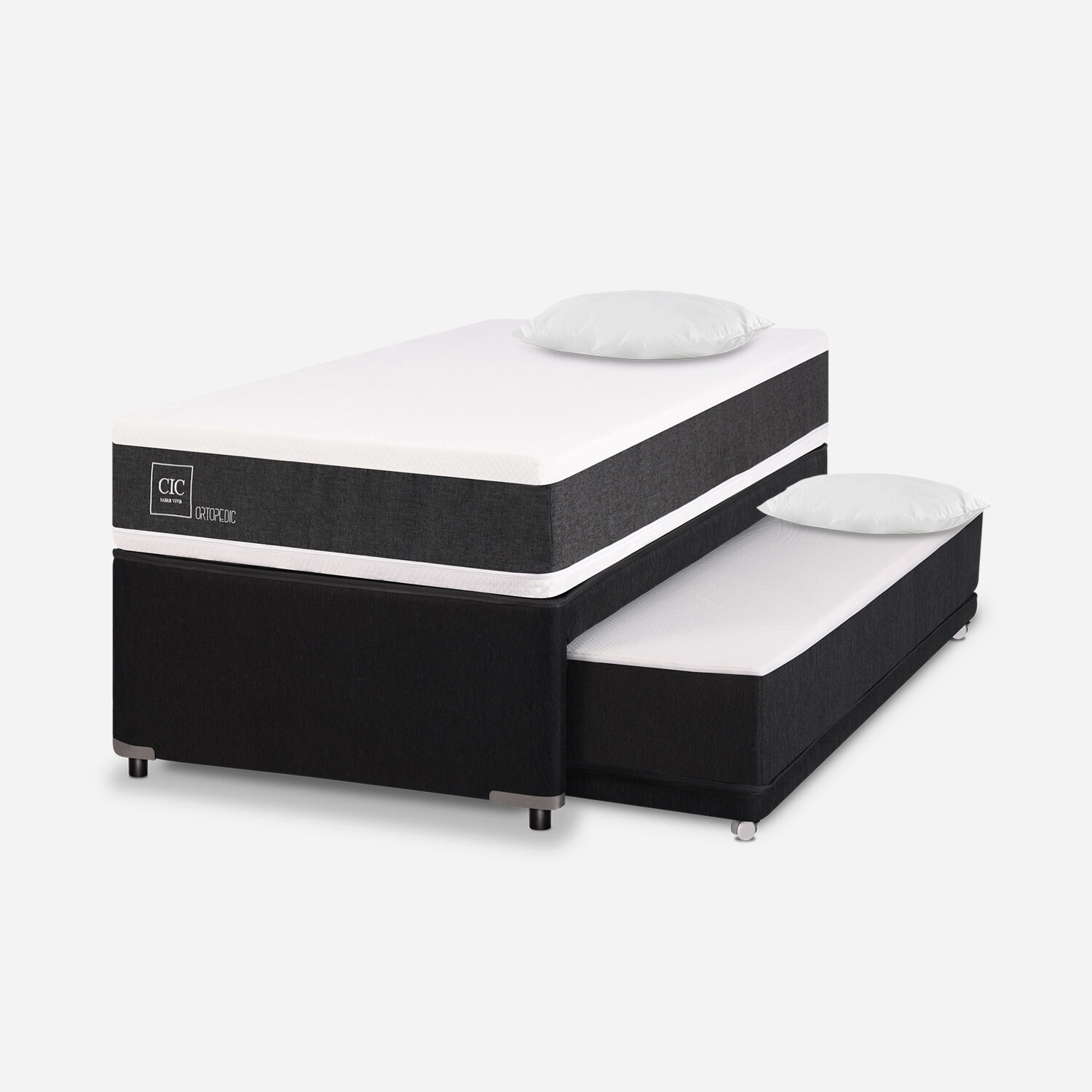 Cama Nido Div&aacute;n Ortopedic + Almohadas Viscoel&aacute;sticas