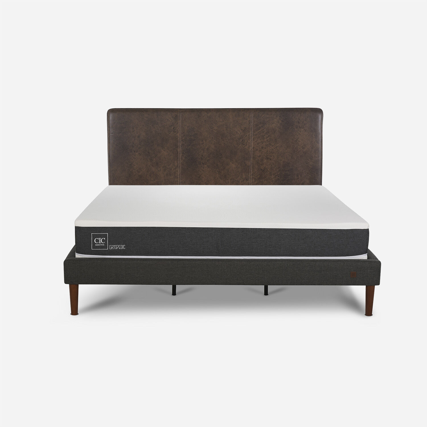 Cama Europea Curve King Ortopedic + Respaldo Baker