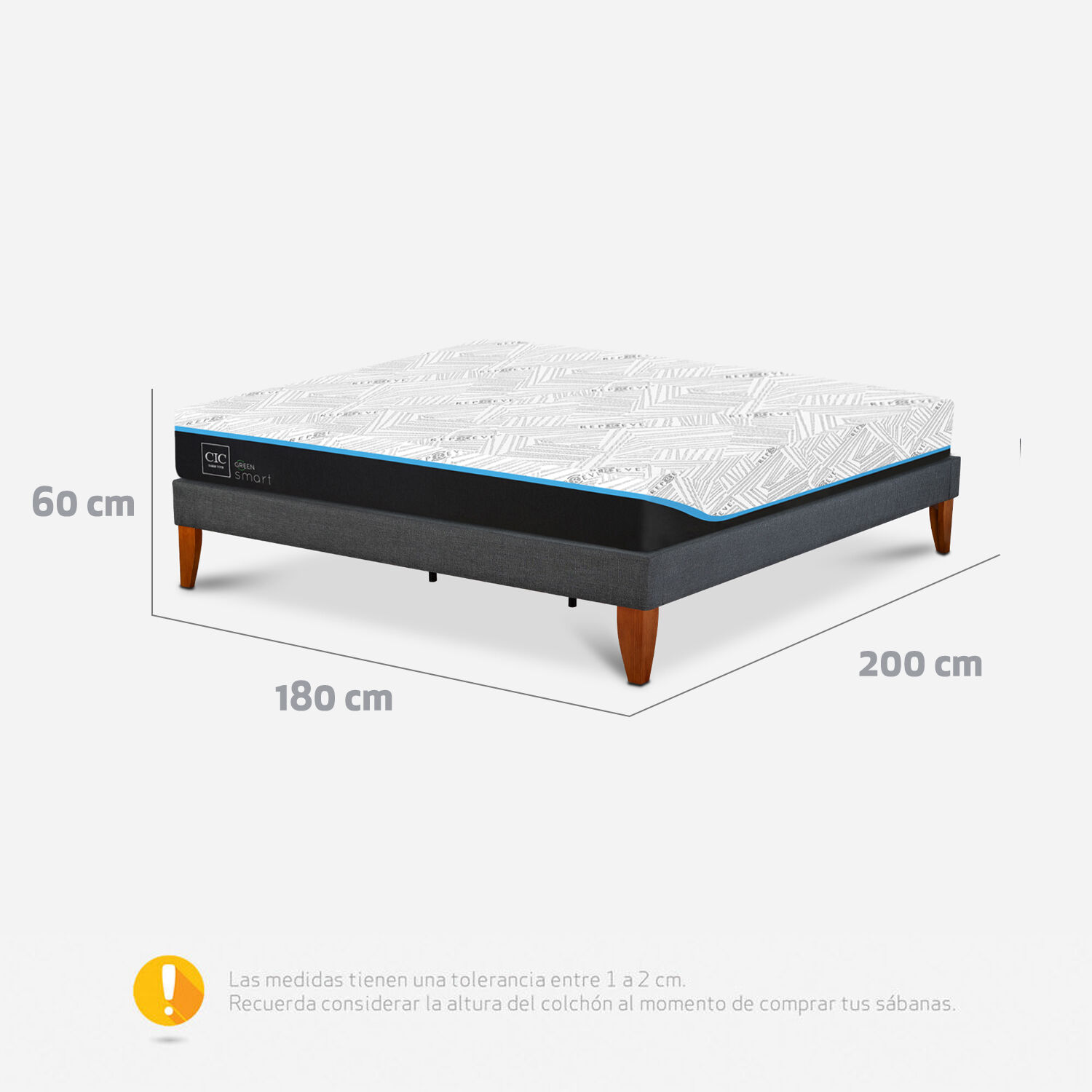 Cama Europea Box King Infinity Green