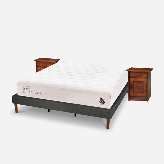 Cama Europea Curve King Cocopedic + Veladores Milán