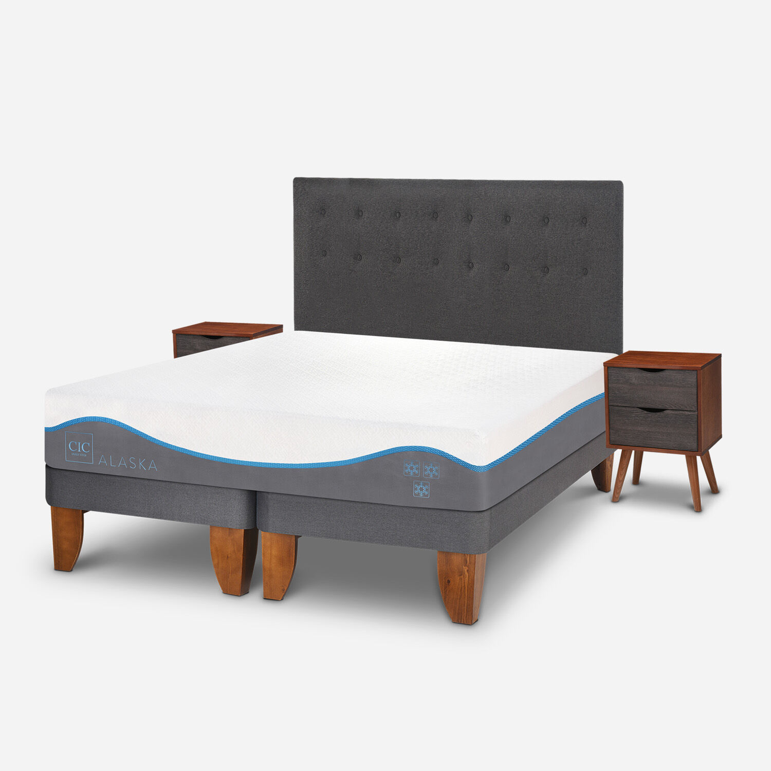 Cama Europea King Alaska + Set Éufrates