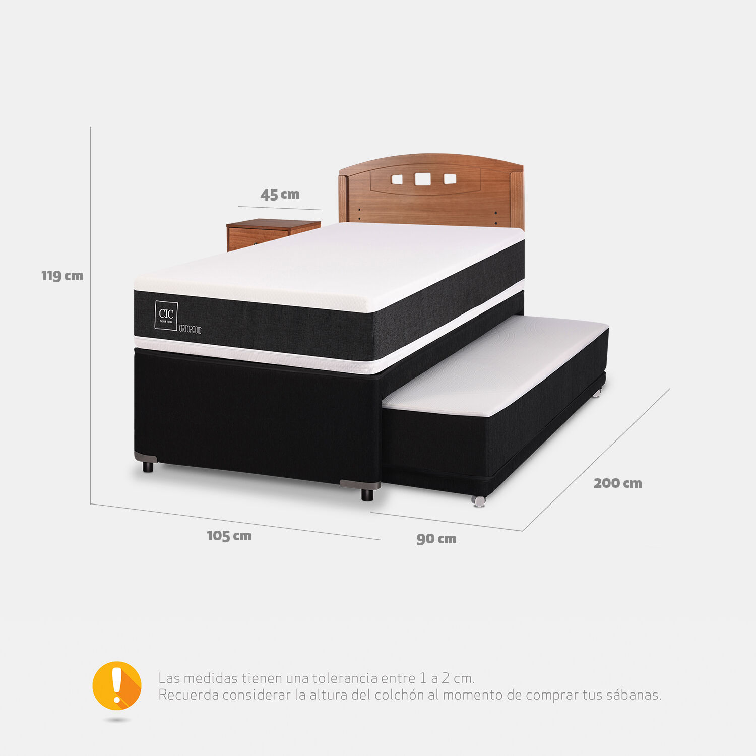 Cama Nido Div&aacute;n Ortopedic + Set Gales Caramel