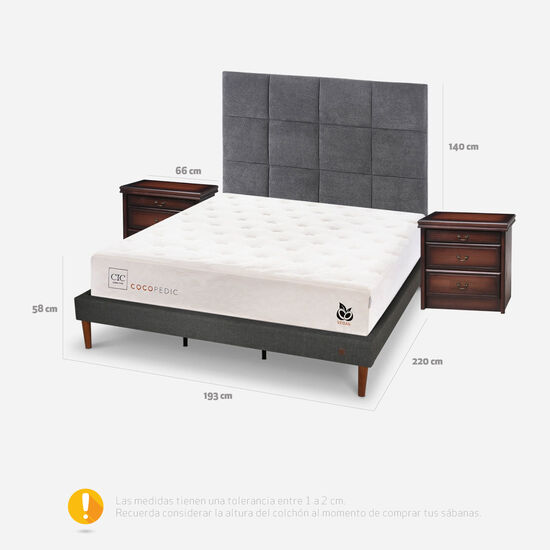 Cama Europea Curve King Cocopedic + Set Támesis