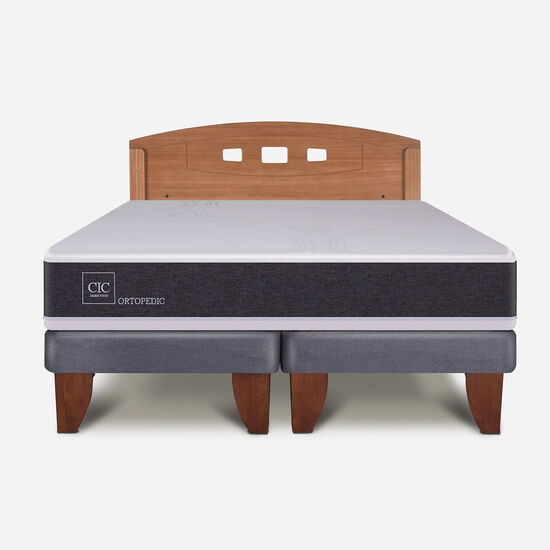 Cama Europea 2 Plazas Base Dividida Ortopedic + Respaldo Gales