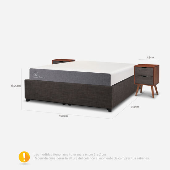 Cama Space Box 2 Plazas Smart + Velador Níger
