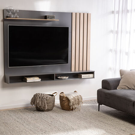 Mueble Tv 70" Panel Dalí Gris Olmo