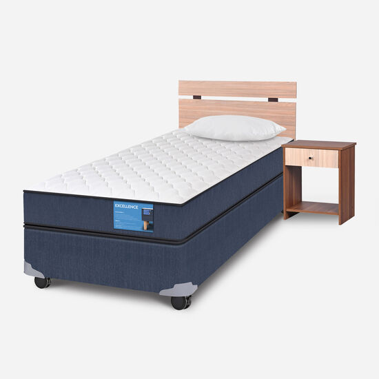 Cama Americana 1.5 Plazas Excellence + Set Olmo + Almohada