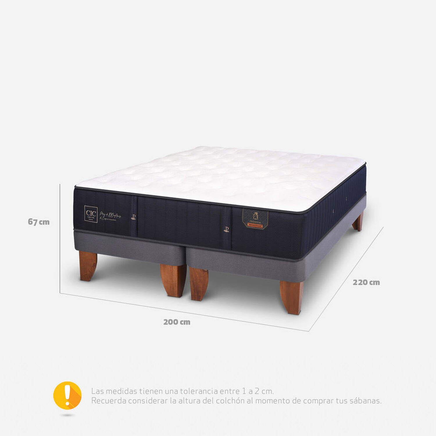Cama Europea Super King Premium Largo 2.20