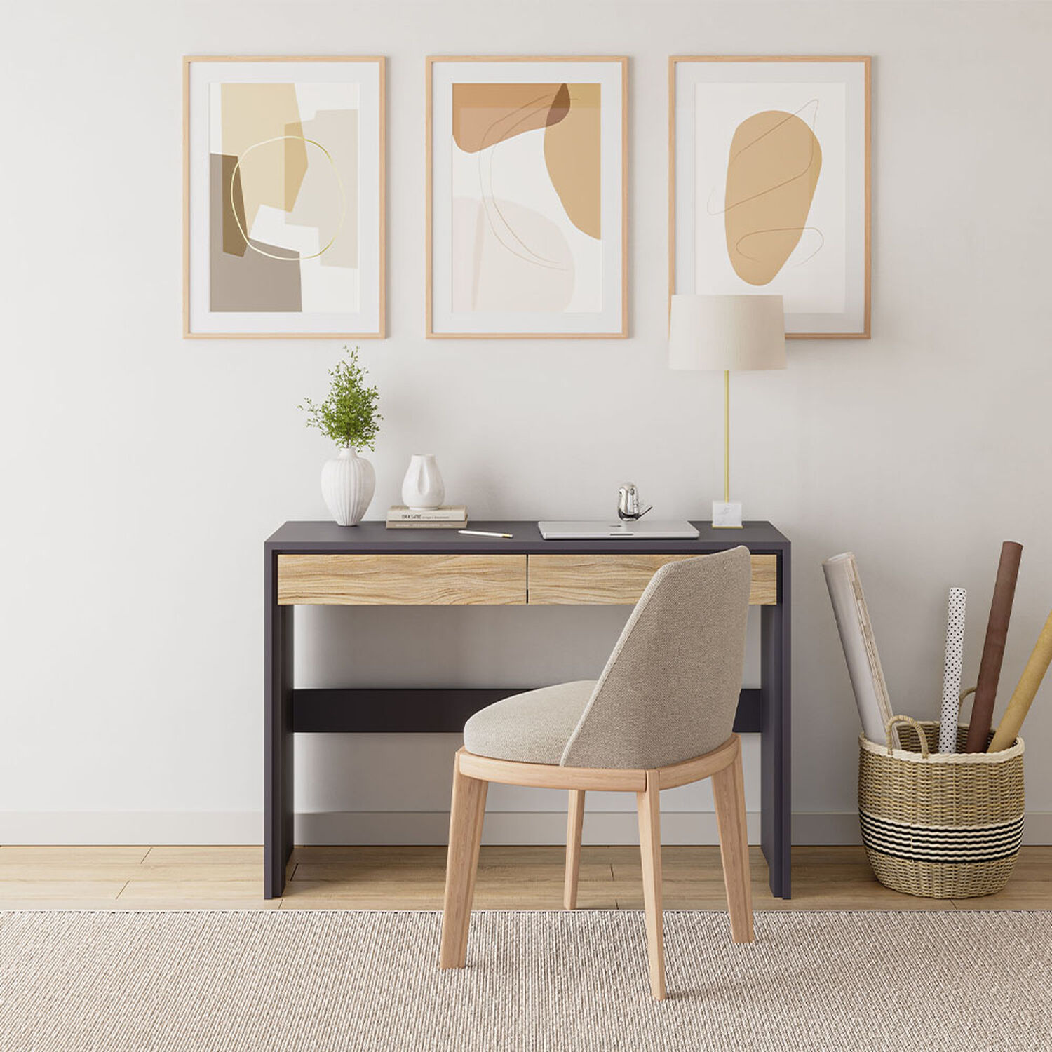 Escritorio 2 Cajones Gr&aacute;fito Olmo Roma