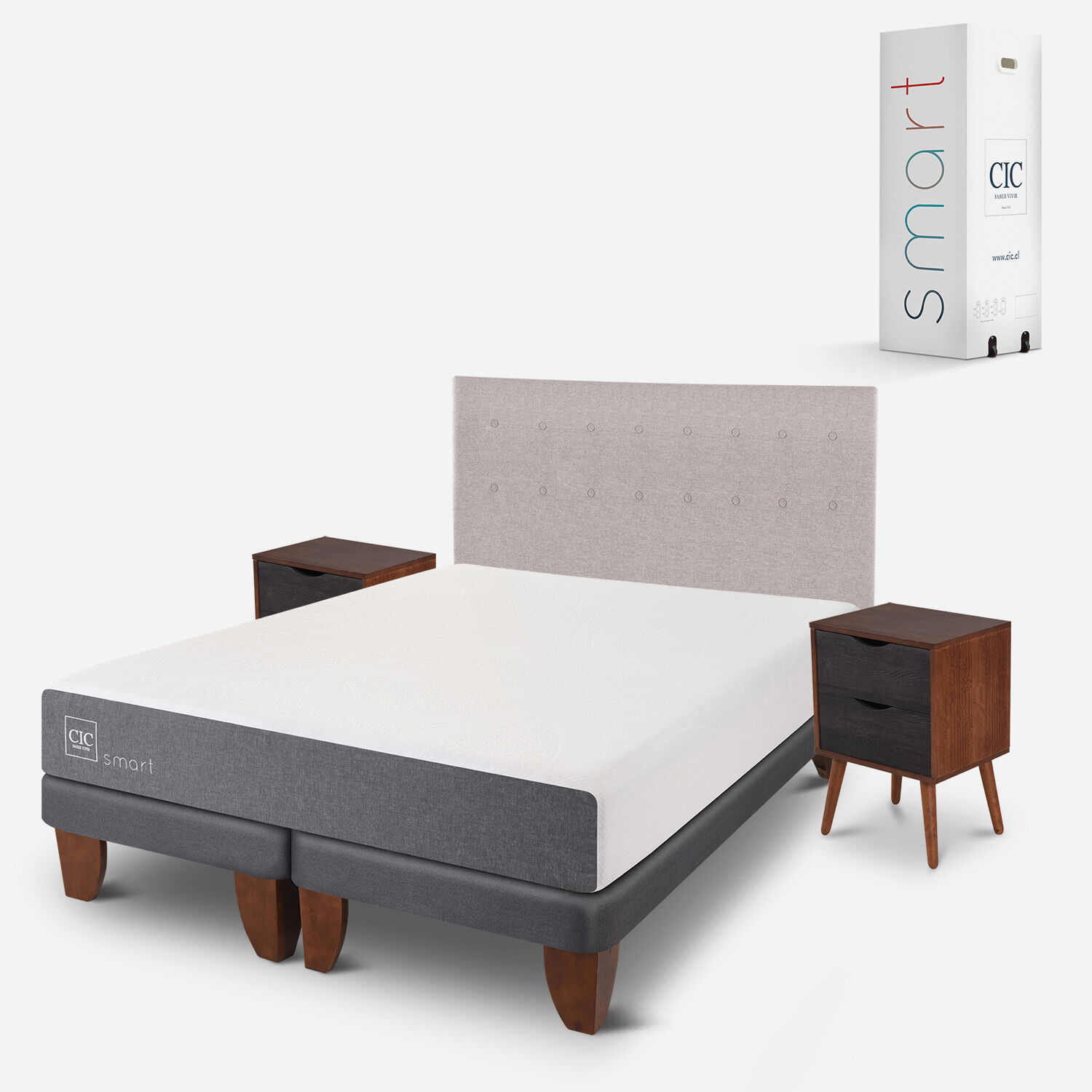 Cama Europea King Smart + Set Tigris