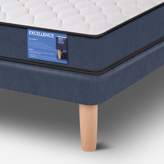 Cama Europea 2 Plazas Excellence Base Normal + Almohadas