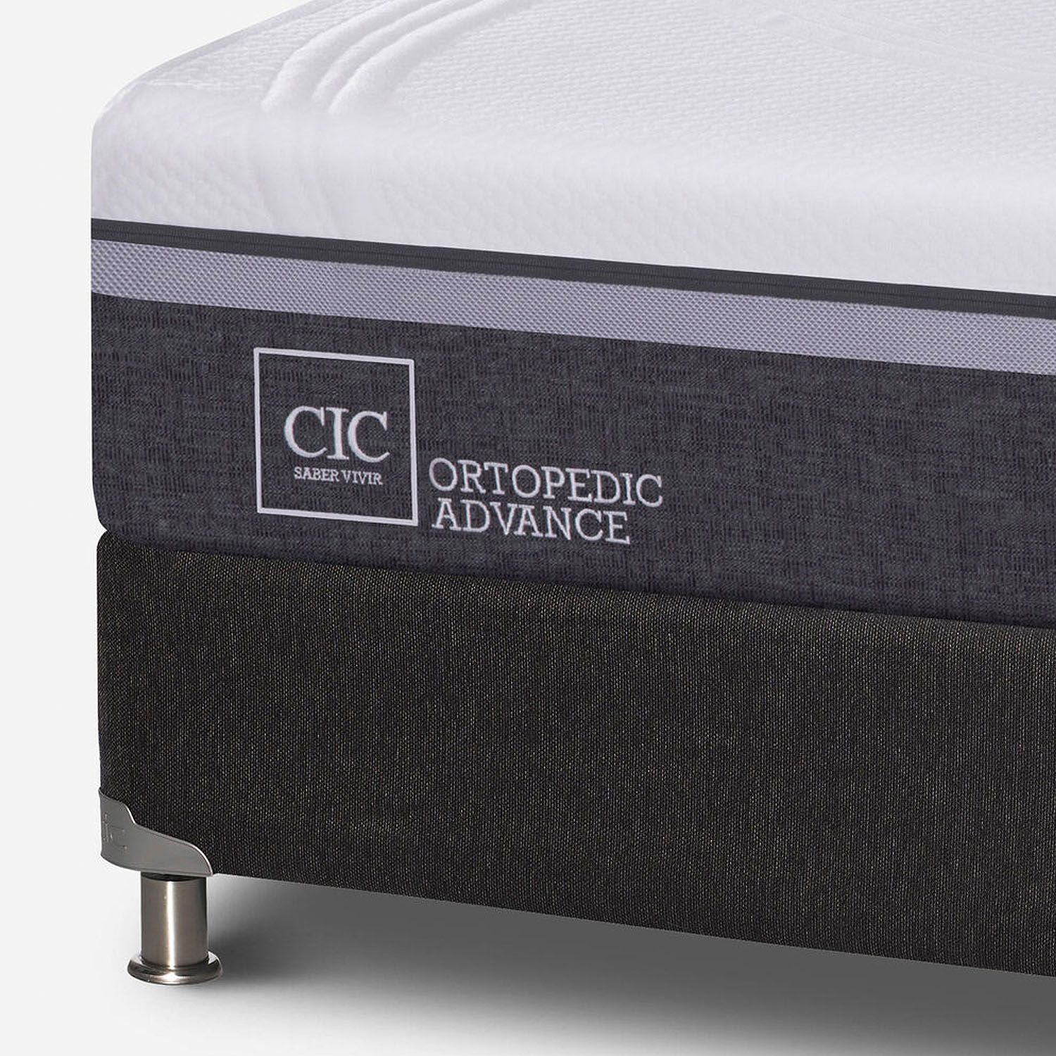 Box Spring 2 Plazas Ortopedic Advance Base Dividida 5 Zonas + Almohadas Down Alternative