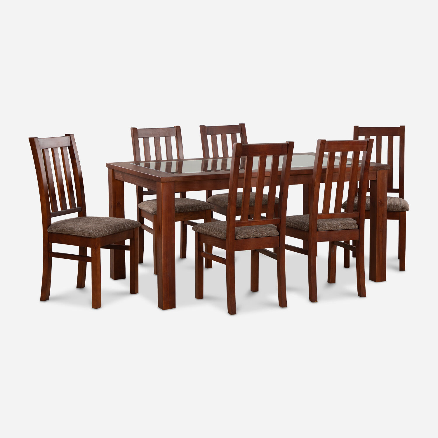 Comedor de Vidrio 6 Sillas &Ntilde;uble Caramelo