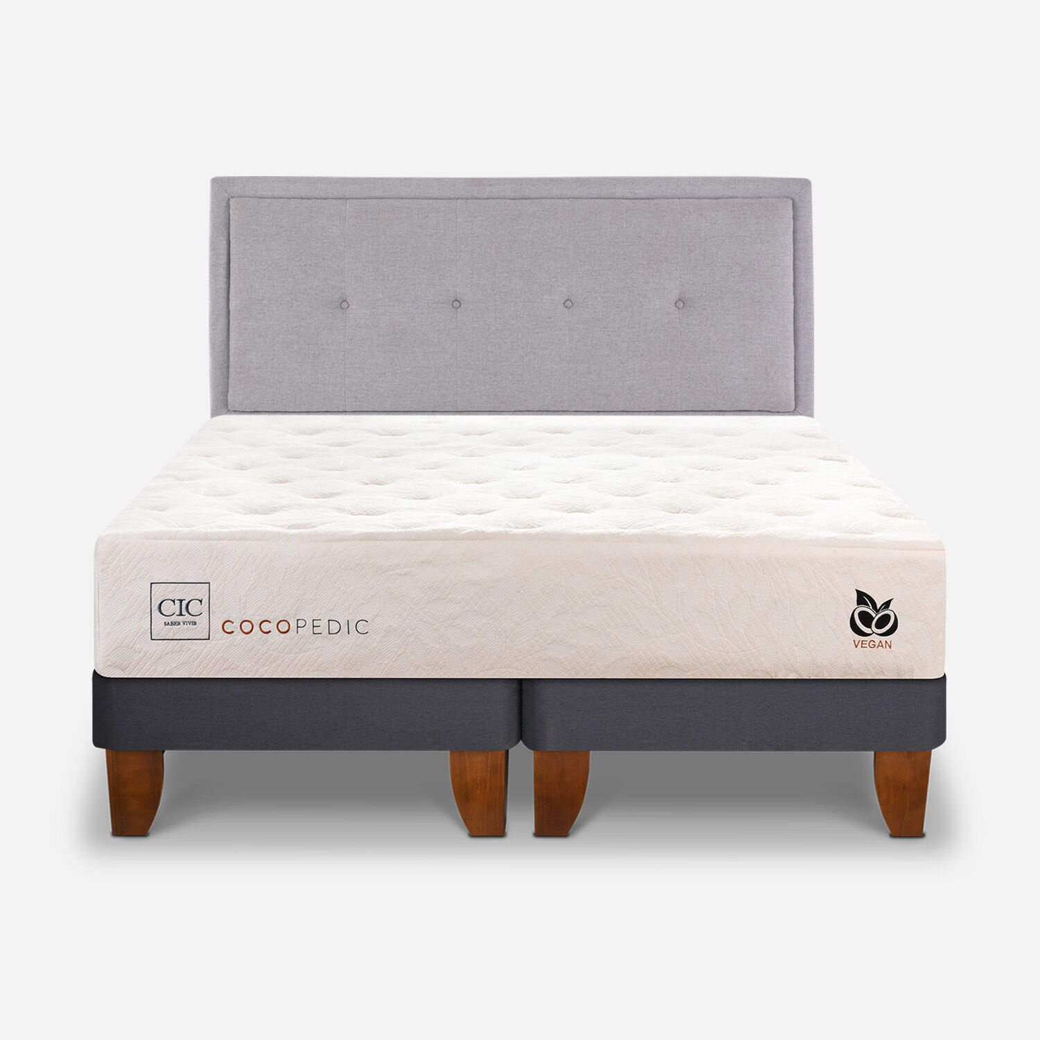 Cama Europea 2 Plazas Cocopedic + Respaldo Ganges