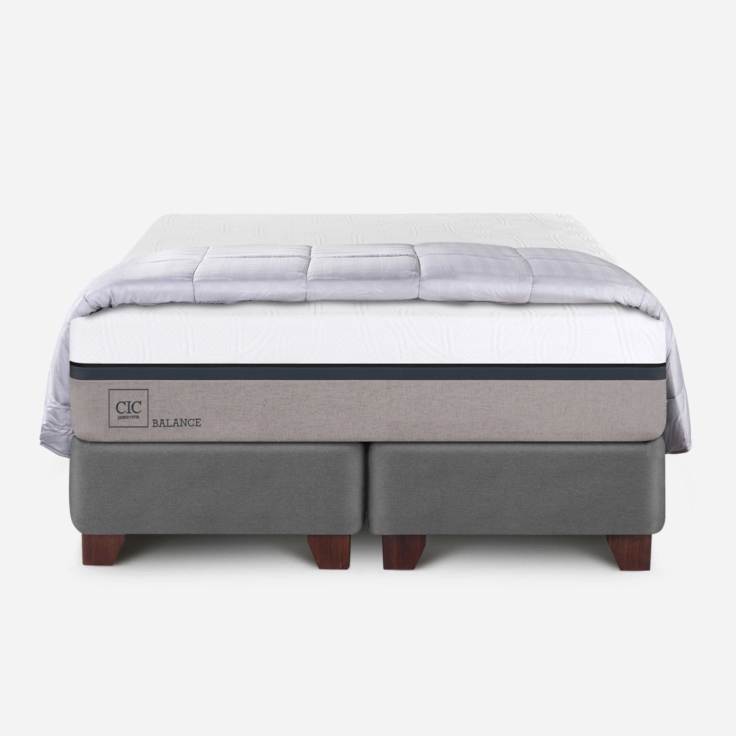 Box Spring 2 Plazas Balance Base Dividida + Plum&oacute;n