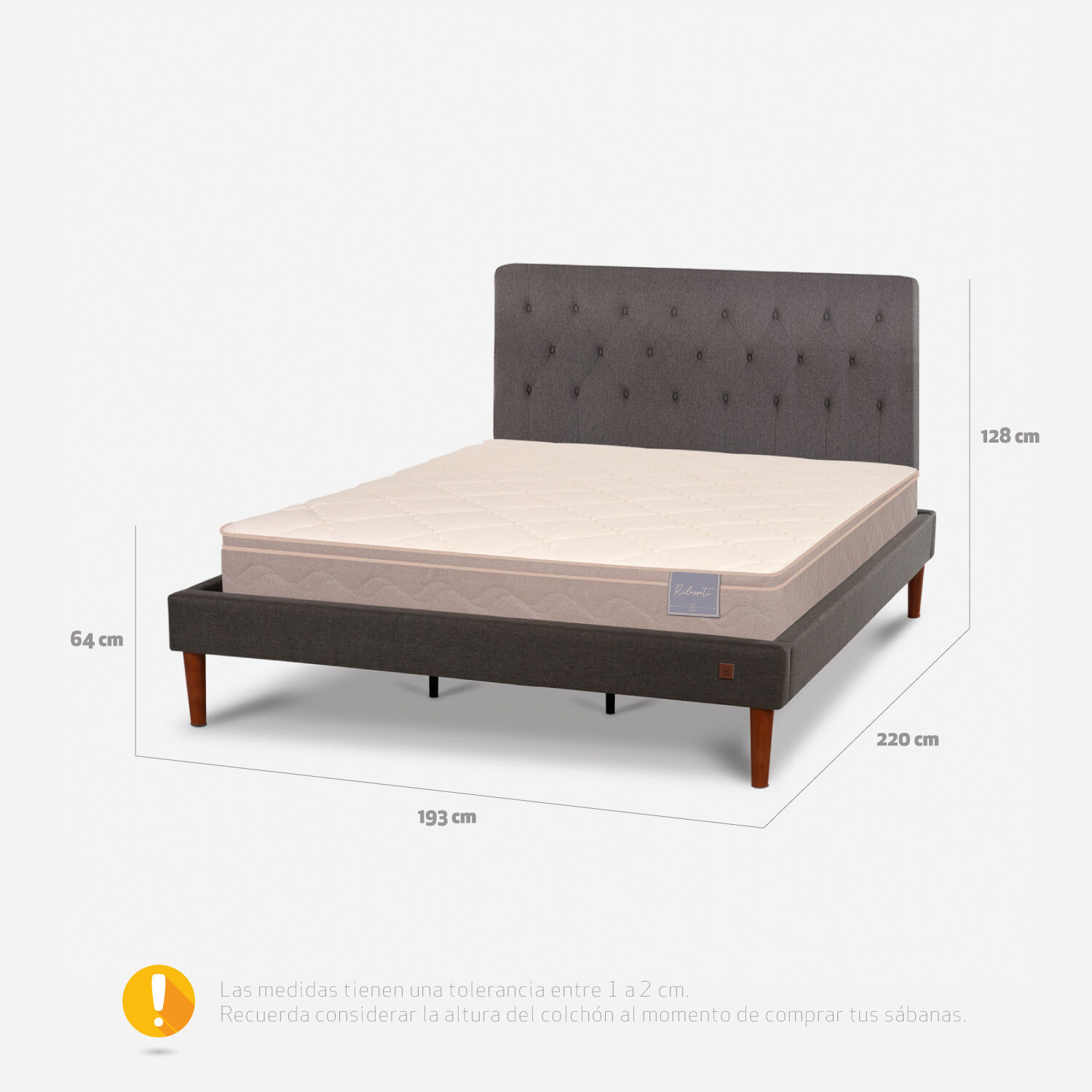Cama Europea Curve King Rilassati + Respaldo Kavery