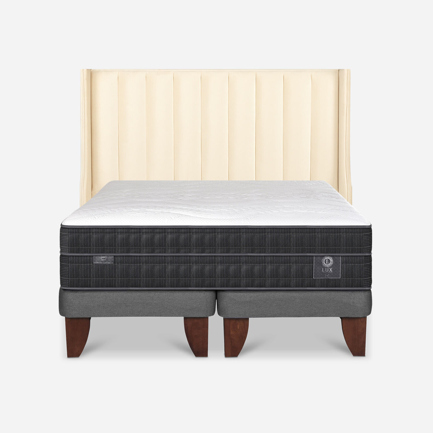 Cama Europea King Lux Respaldo Panaro
