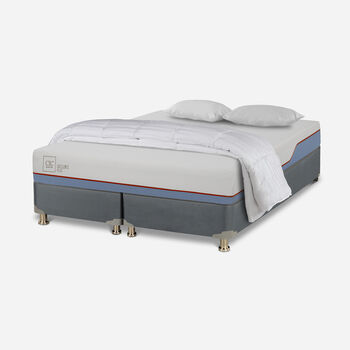 Cama Americana 2 Plazas Excellence Plus Base Dividida + Almohadas + Plum&oacute;n