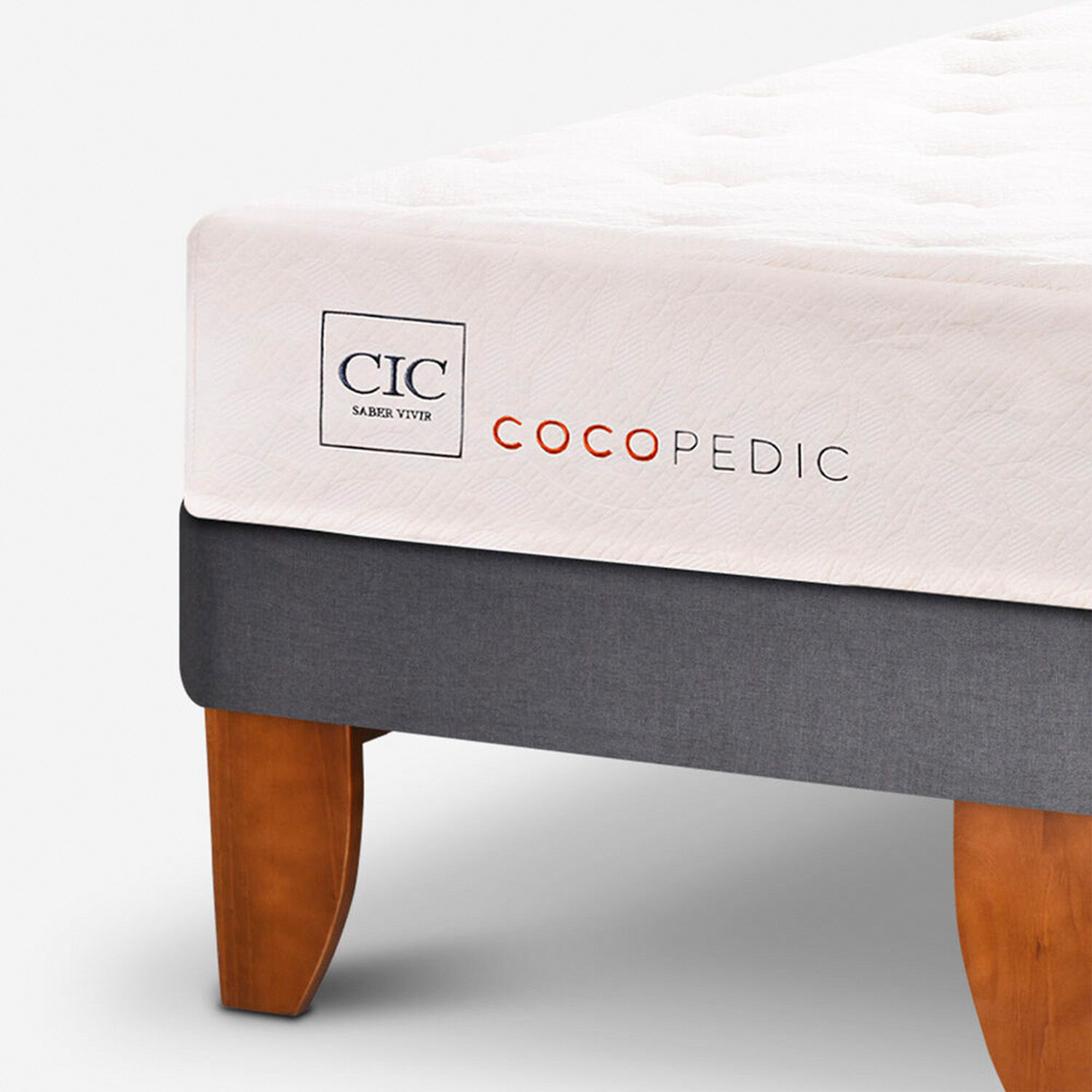 Cama Europea 2 Plazas Cocopedic Base Dividida + Respaldo Milán Alpino