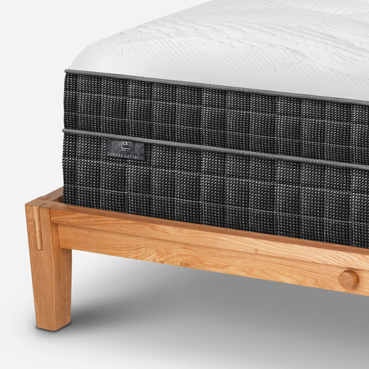 Cama Oak 2 Plazas Lux + Almohadas