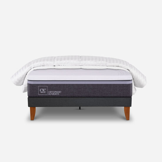 Cama Europea Curve 1.5 Plazas Ortopedic Advance + Plumón