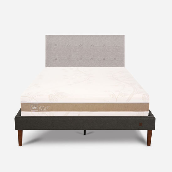 Cama Europea Curve 2 Plazas Rilassati Smart + Respaldo Tigris