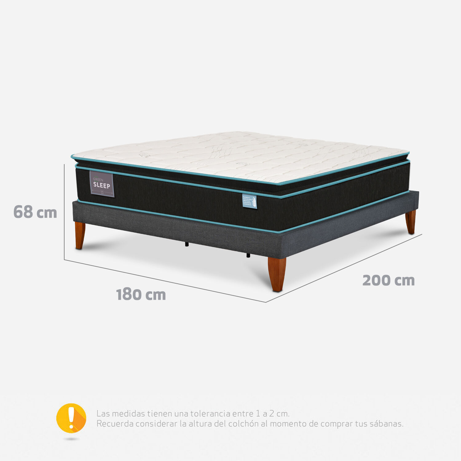 Cama Europea Box King Green Sleep 